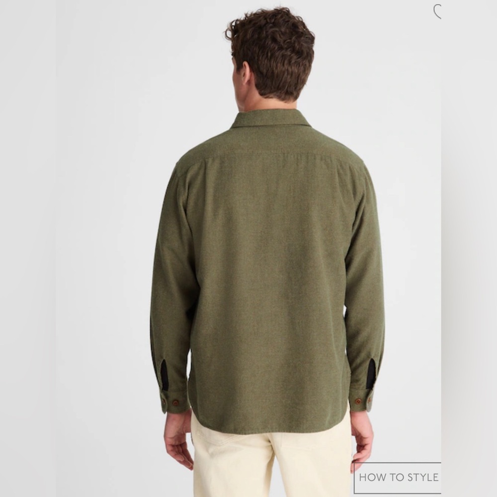Madewell Work Shirt in Herringbone Dark Olive Herringbone Size Small NEW w/ Tag - Picture 2 of 8
